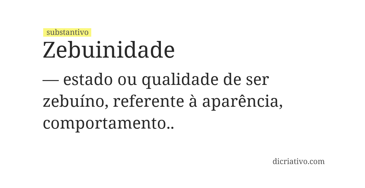 Significado de zebuinidade