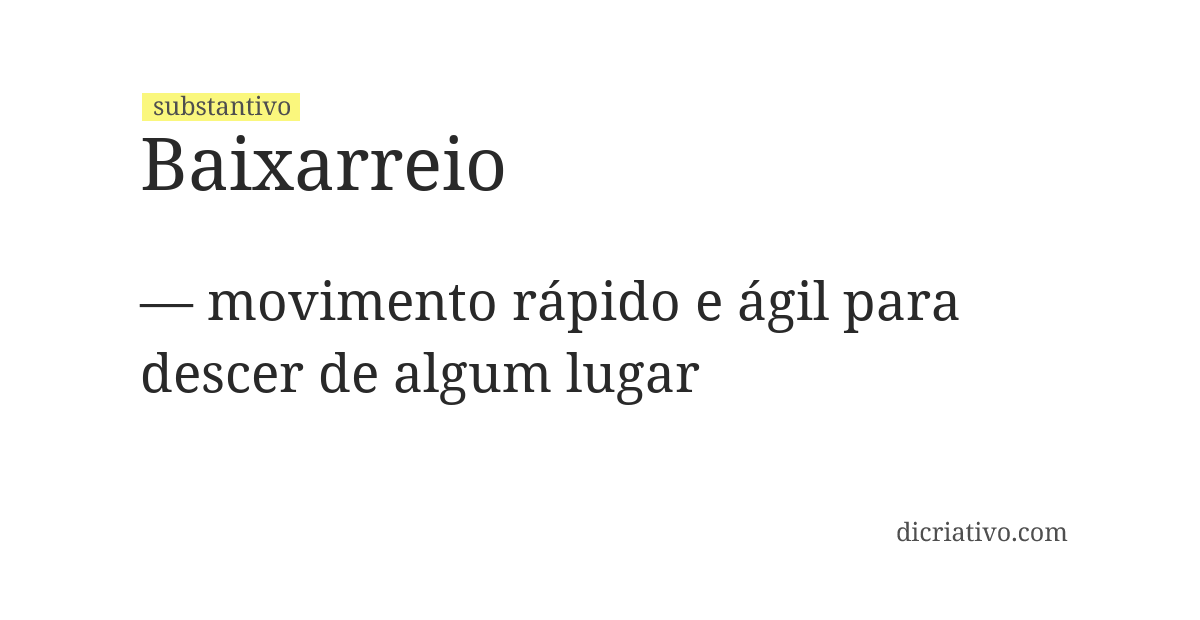 Significado de baixarreio