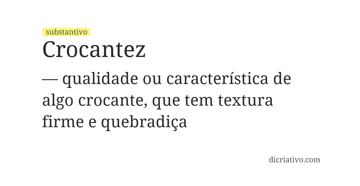 Significado de crocantez