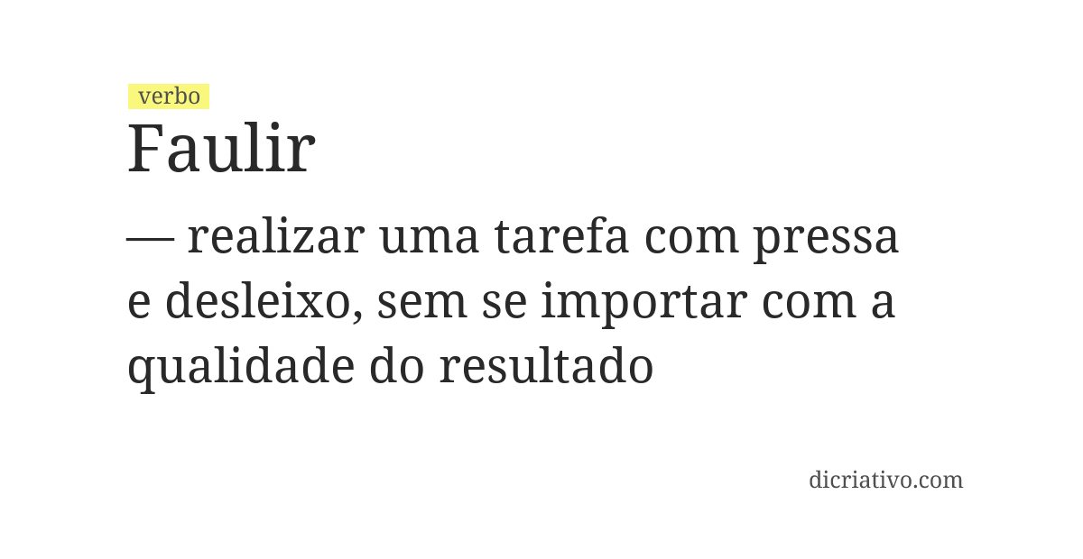 Significado de faulir