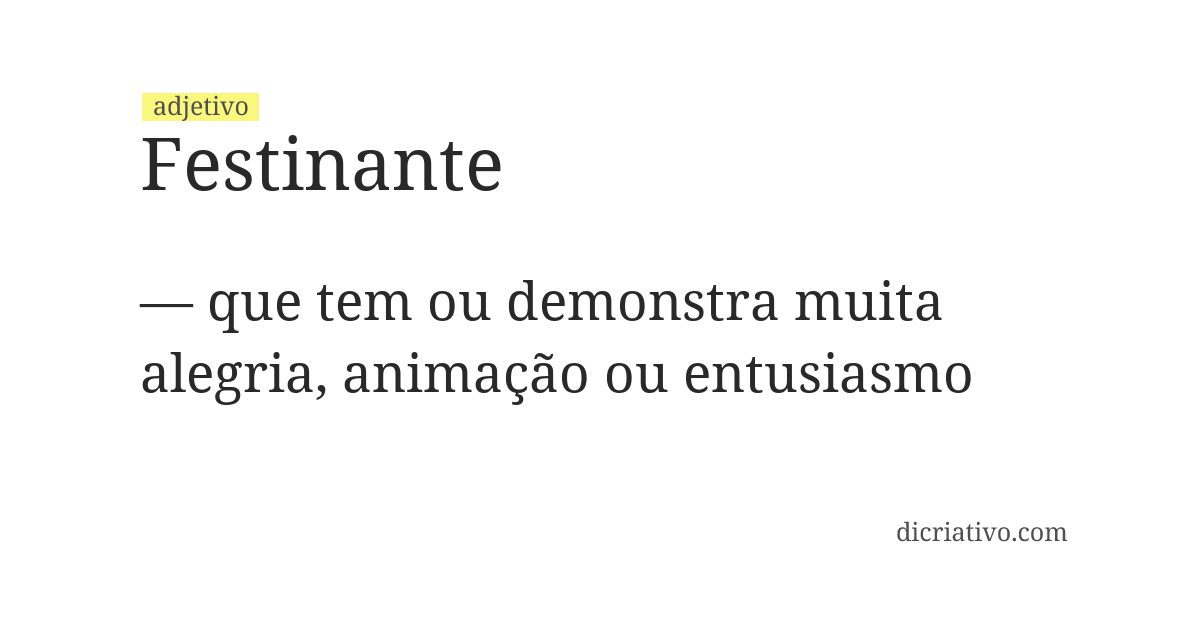Significado de festinante