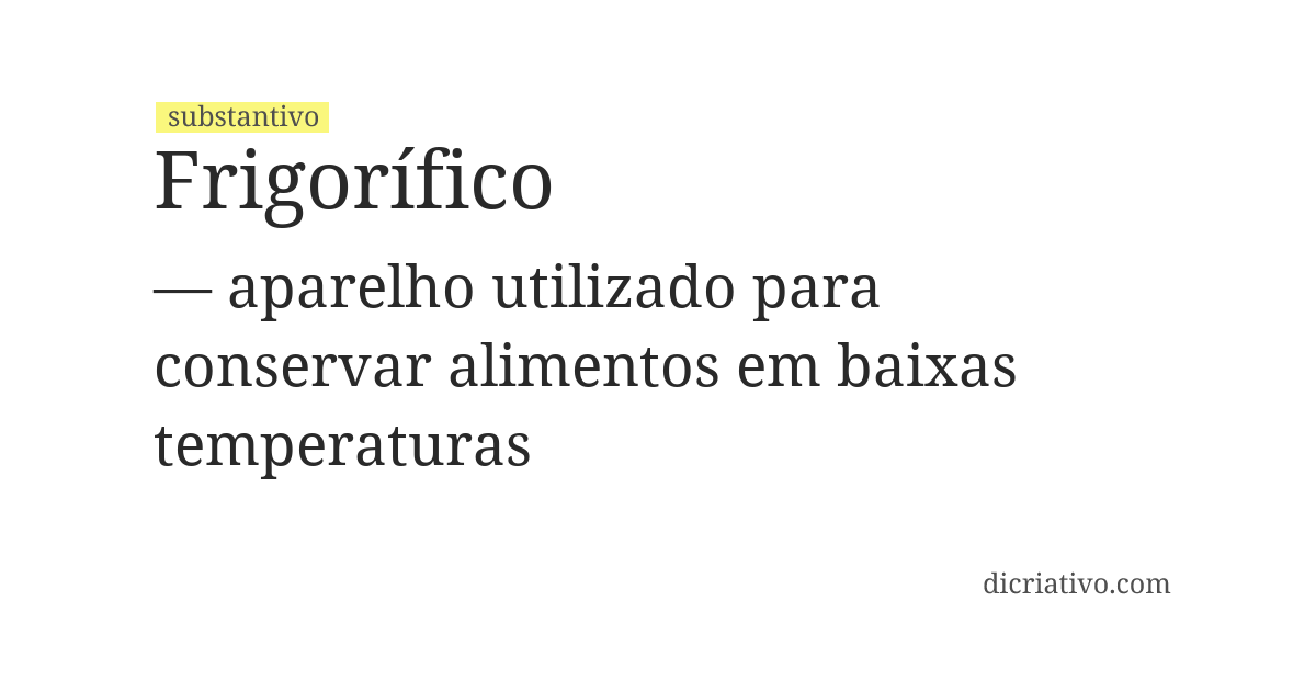 Significado de frigorífico
