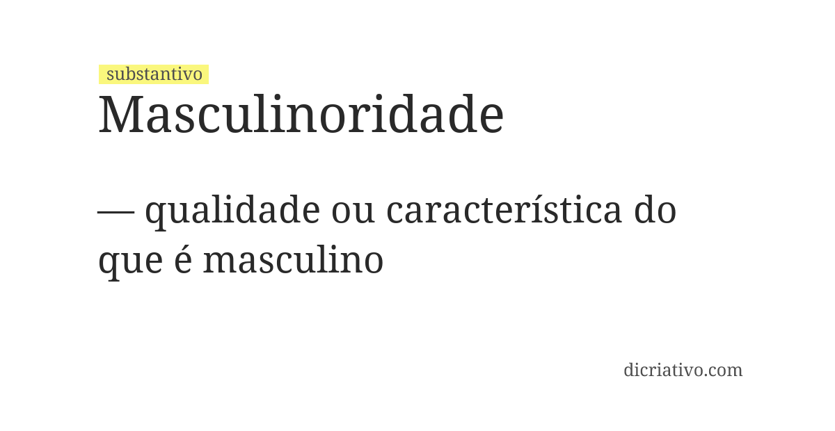 Significado de masculinoridade