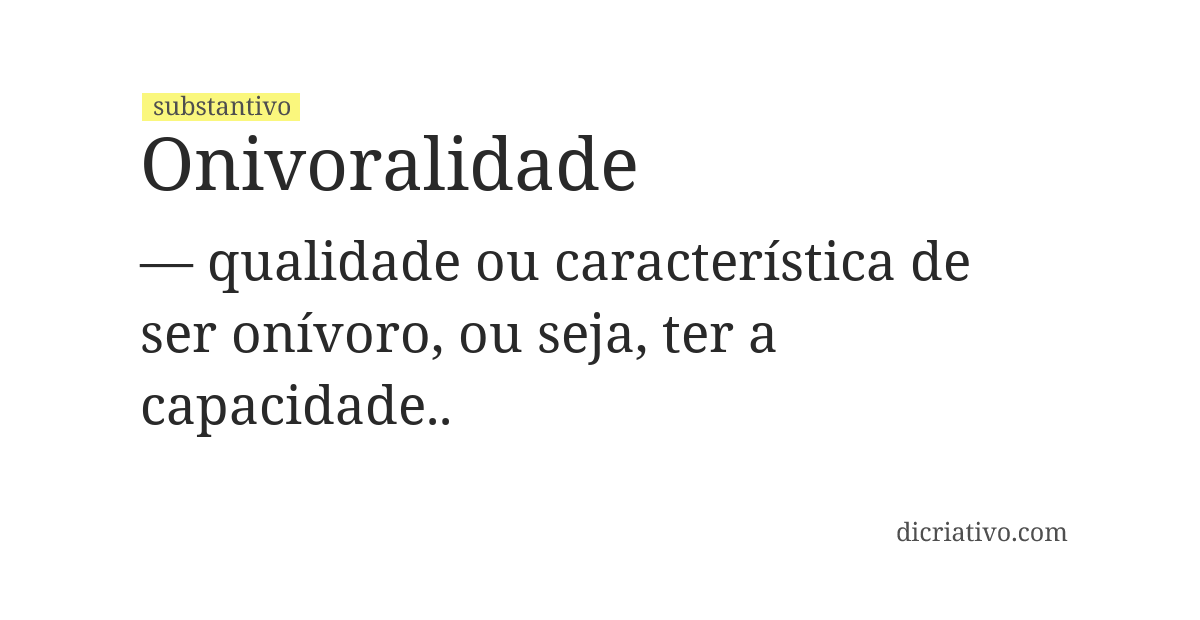 Significado de onivoralidade