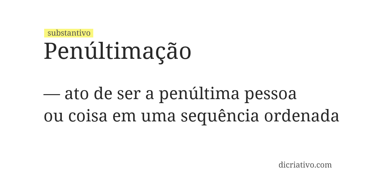 Significado de penúltimação