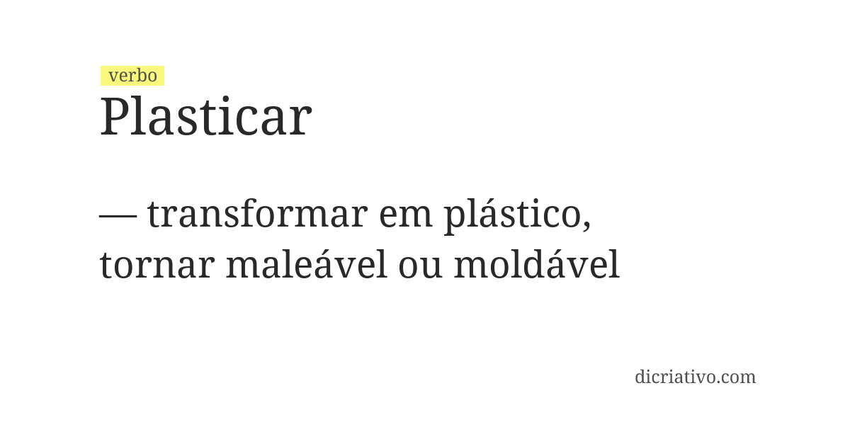 Significado de plasticar