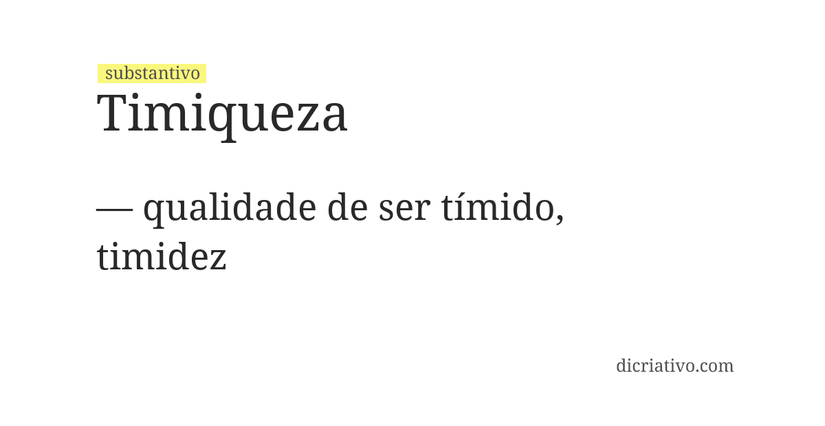 Significado de timiqueza