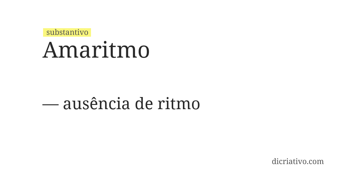 Significado de amaritmo