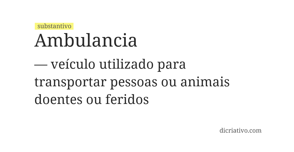 Significado de ambulancia