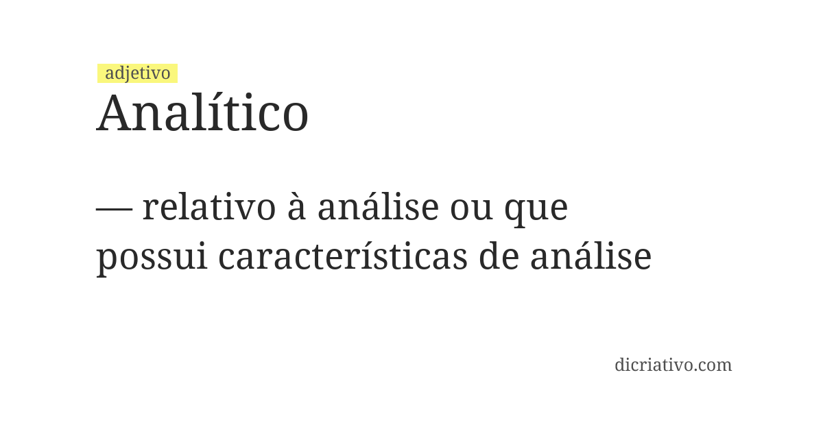 Significado de analítico
