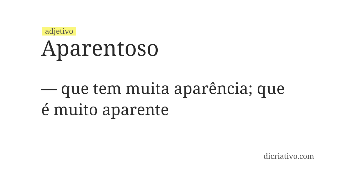 Significado de aparentoso