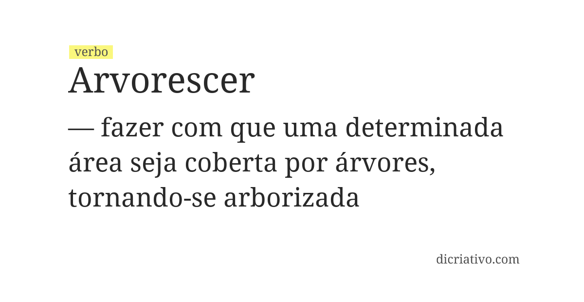 Significado de arvorescer