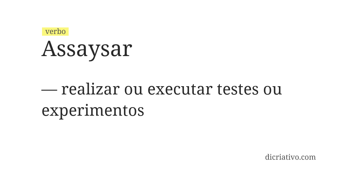 Significado de assaysar