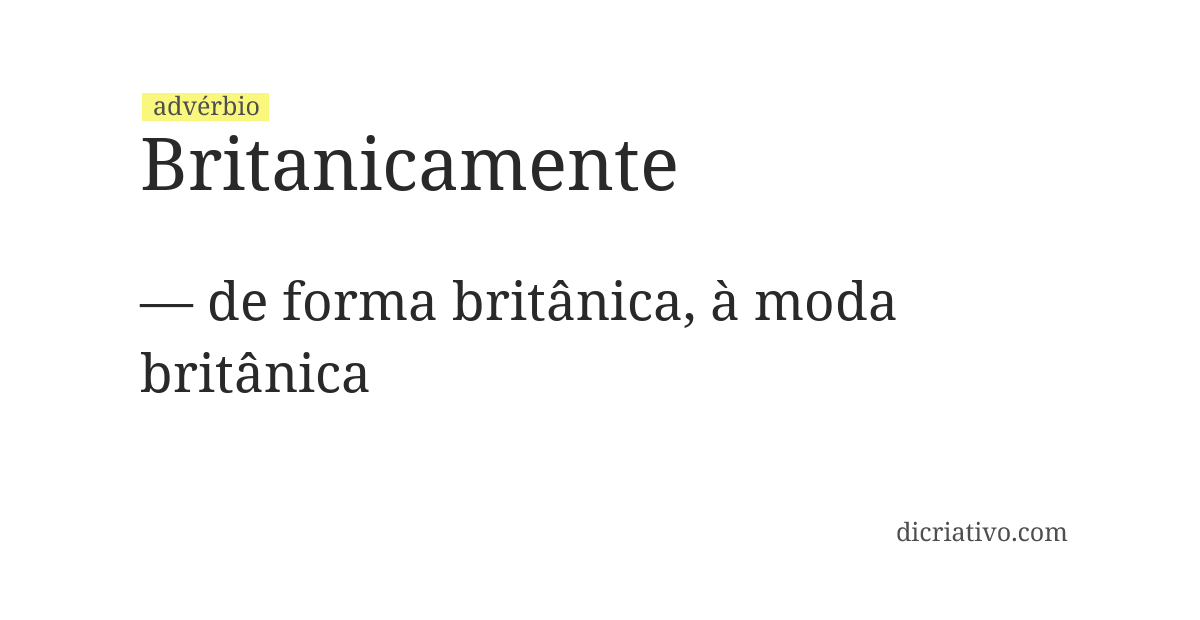 Significado de britanicamente