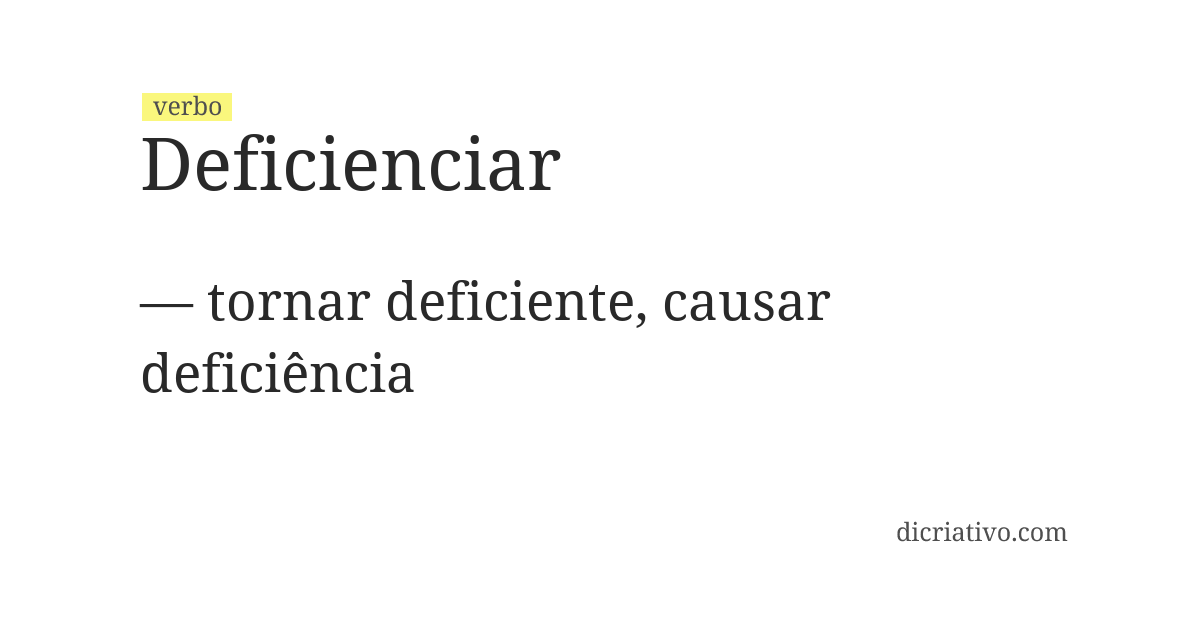 Significado de deficienciar
