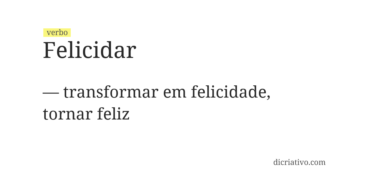 Significado de felicidar