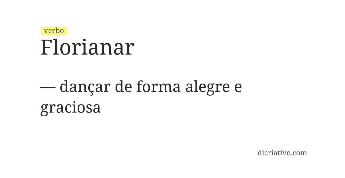 Significado de florianar