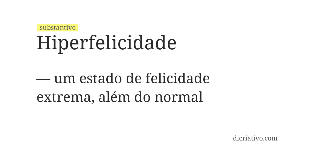 Significado de hiperfelicidade