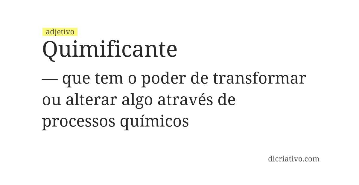 Significado de quimificante