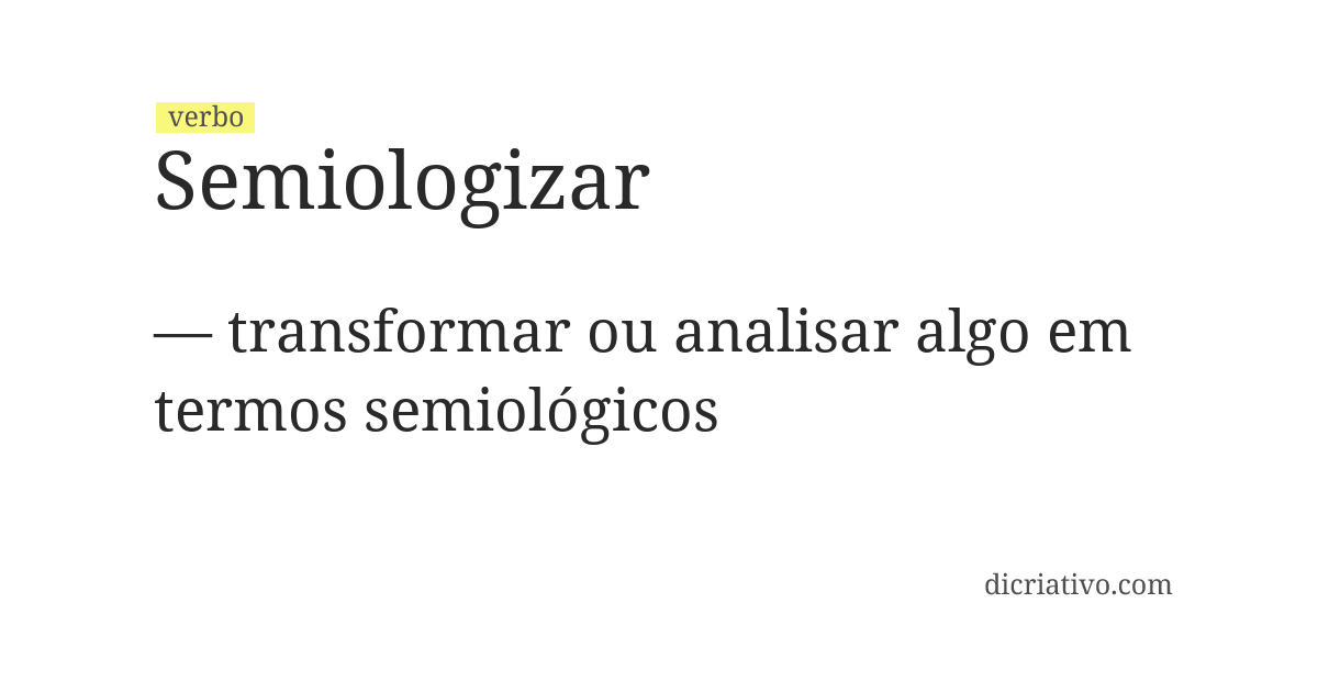 Significado de semiologizar