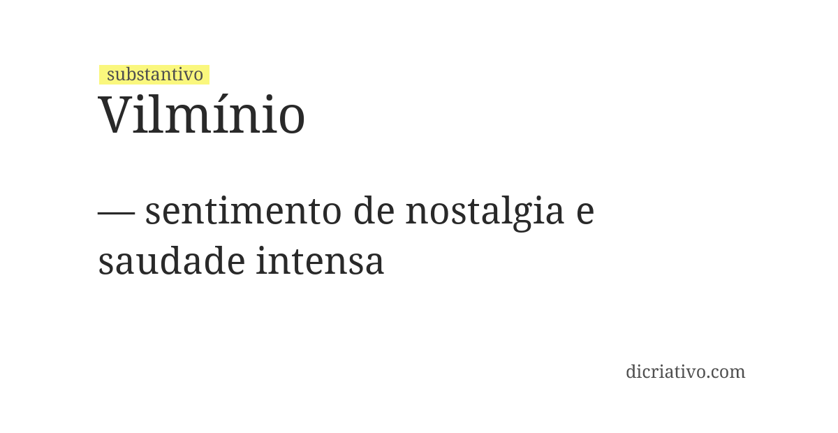 Significado de vilmínio