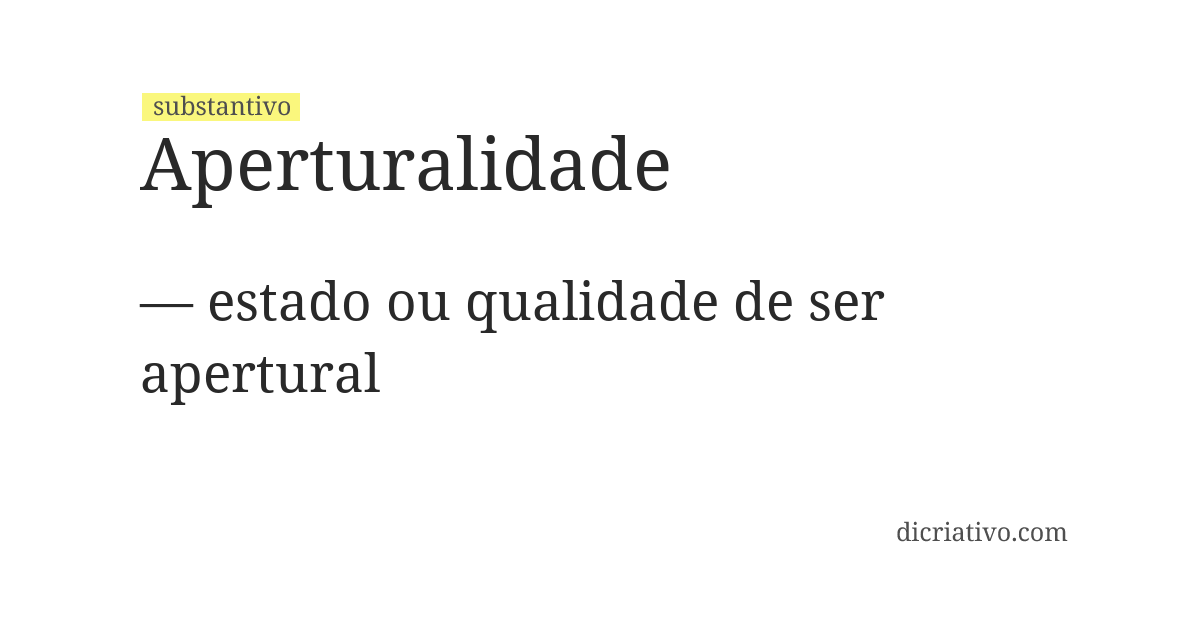 Significado de aperturalidade