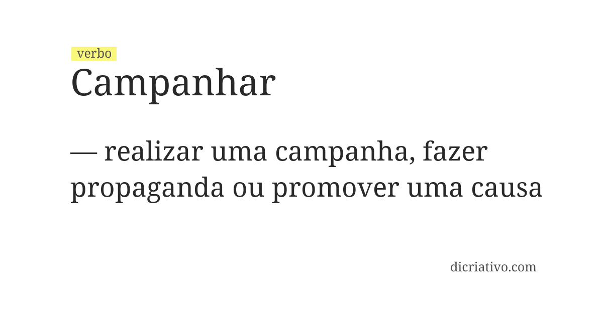 Significado de campanhar