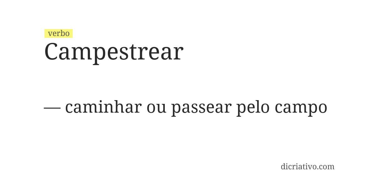 Significado de campestrear