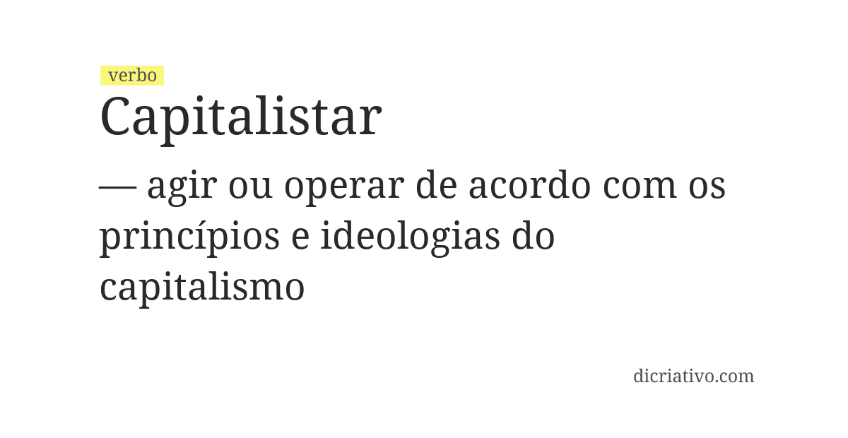 Significado de capitalistar