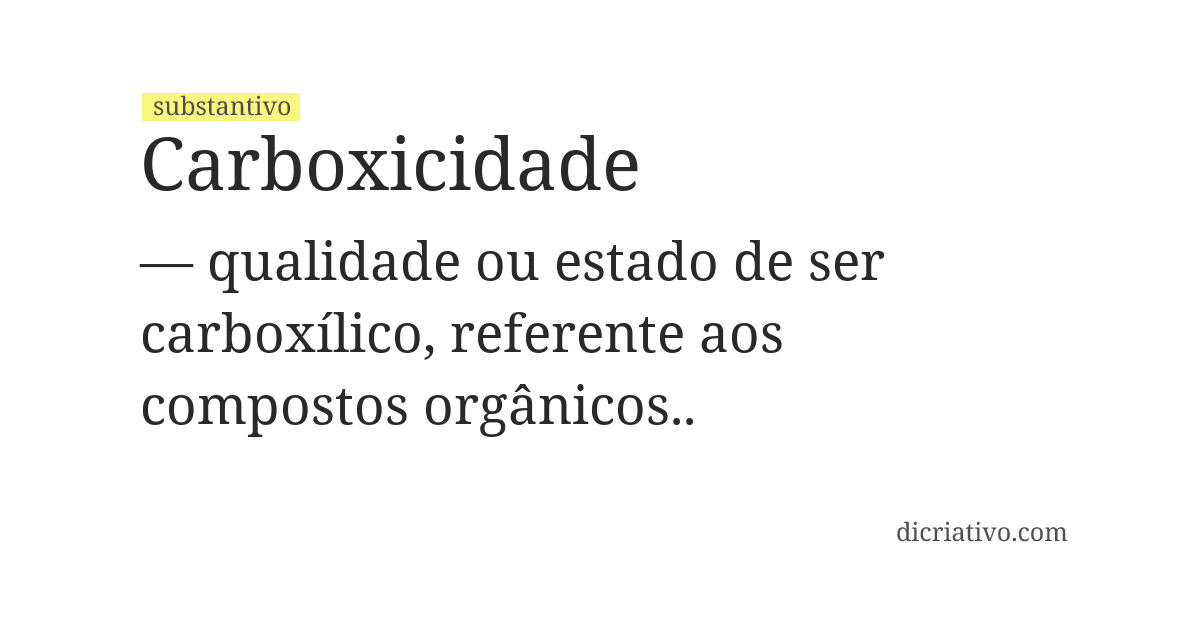 Significado de carboxicidade