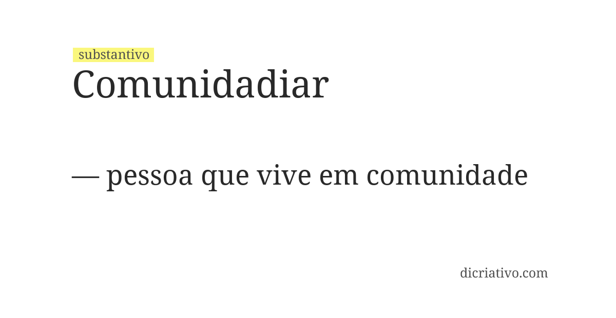 Significado de comunidadiar