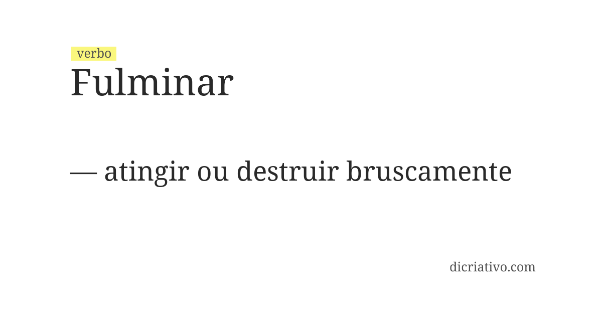Significado de fulminar