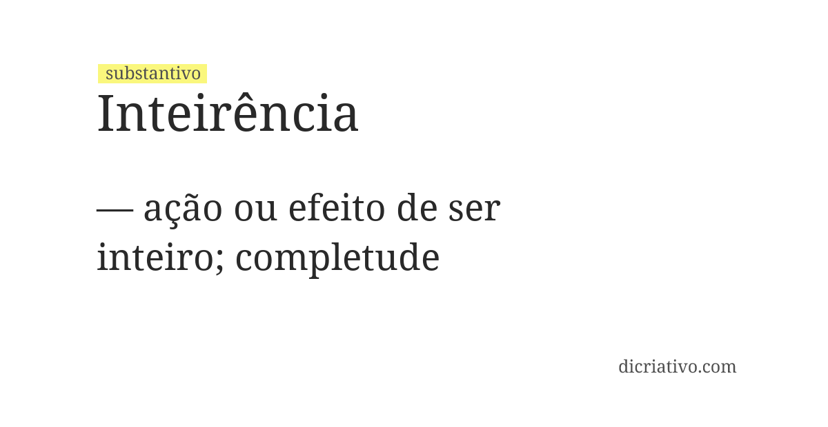 Significado de inteirência