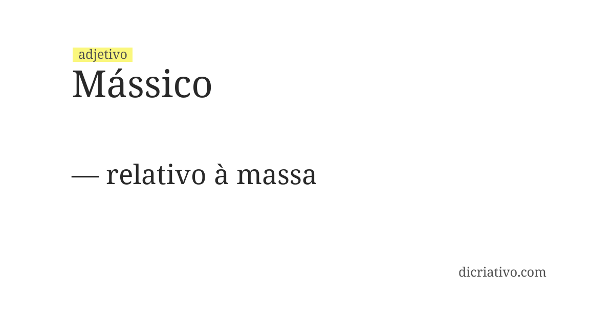 Significado de mássico