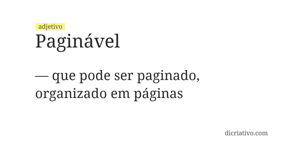 Significado de paginável