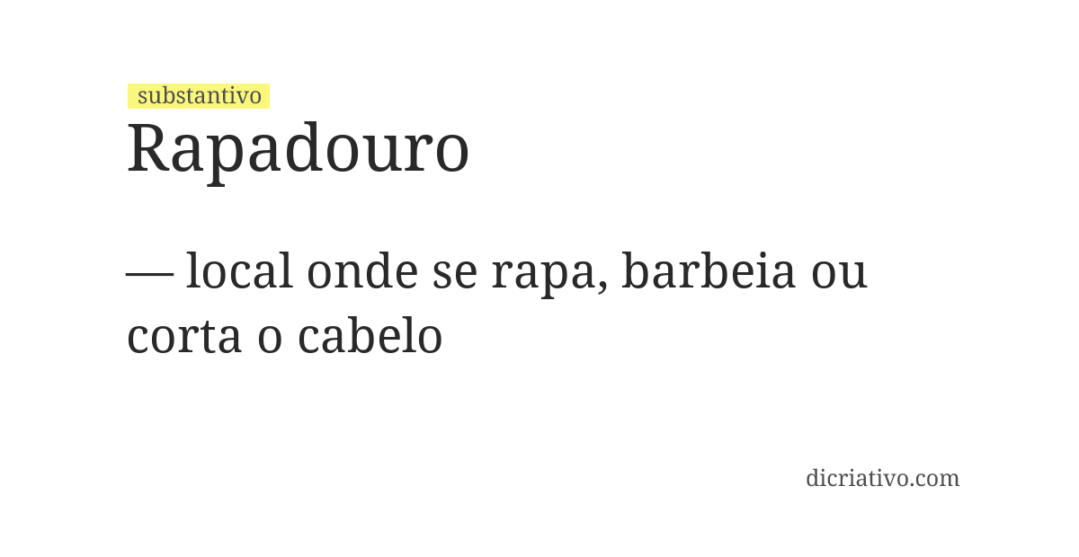 Significado de rapadouro
