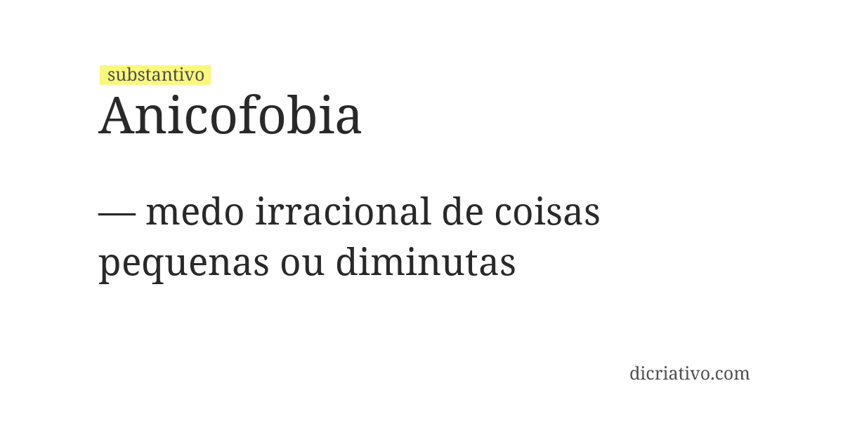 Significado de anicofobia