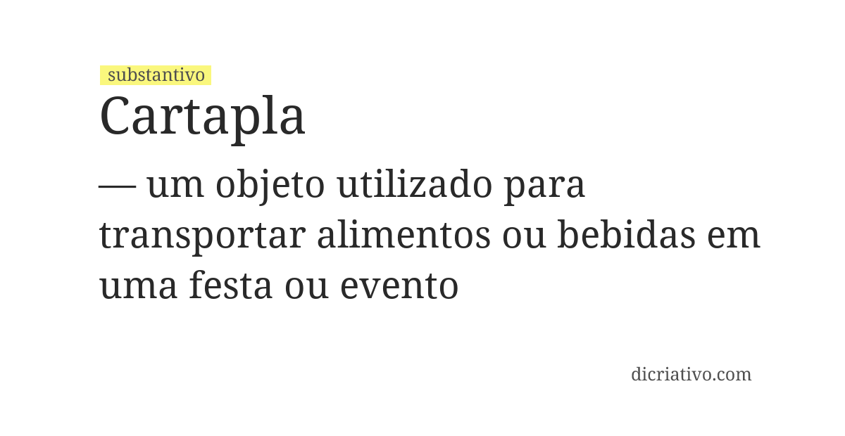 Significado de cartapla