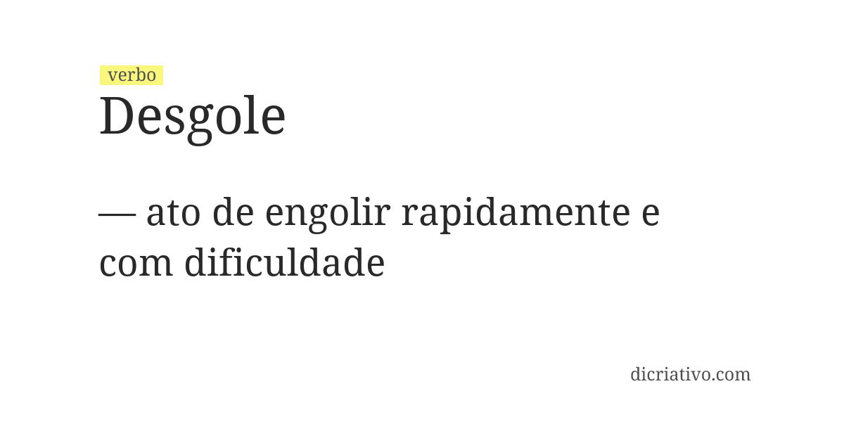 Significado de desgole