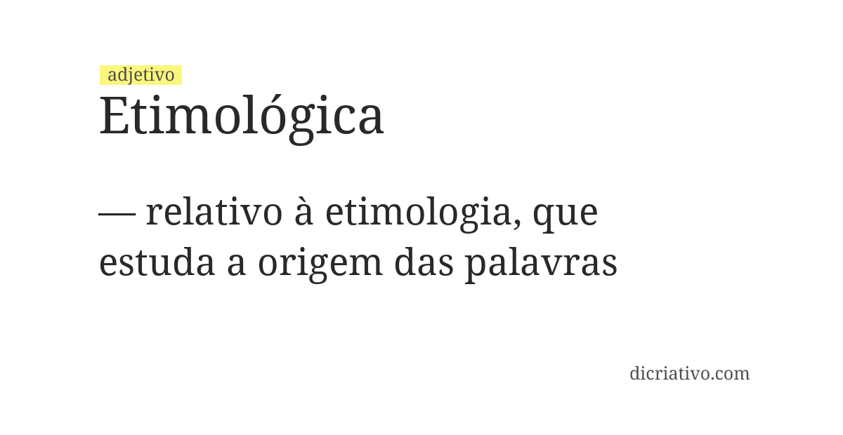 Significado de etimológica