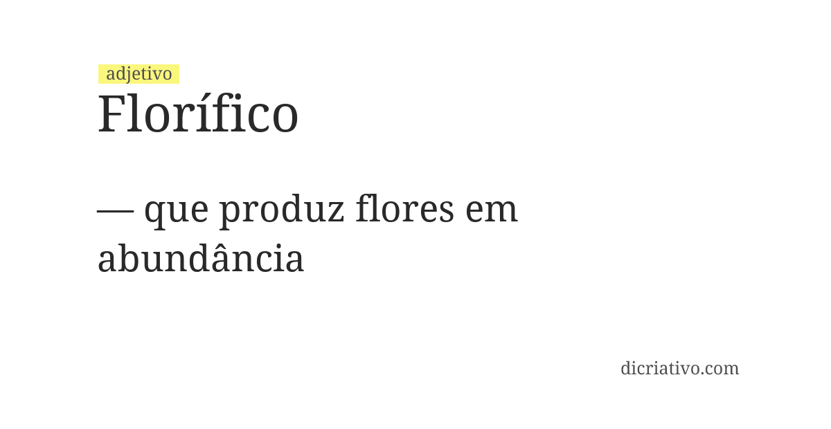 Significado de florífico