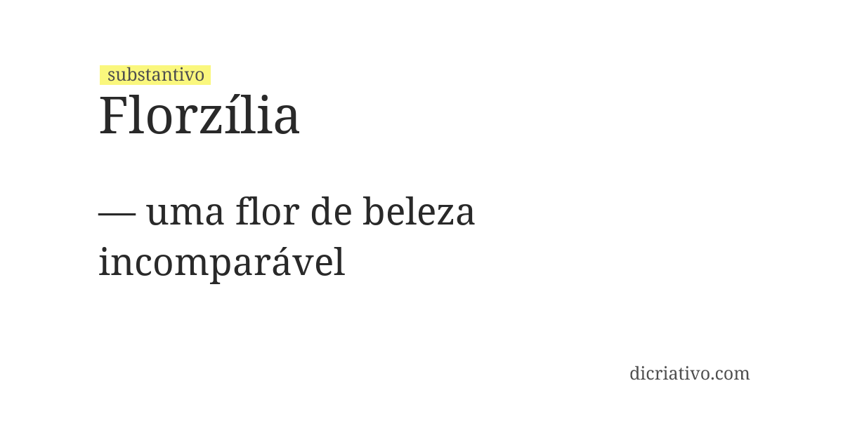 Significado de florzília