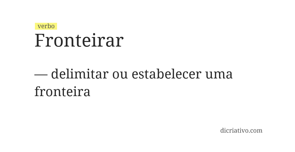 Significado de fronteirar