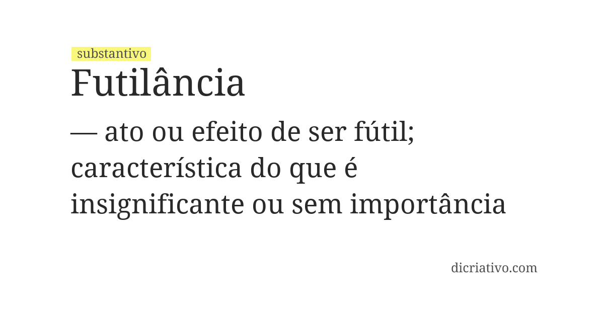 Significado de futilância