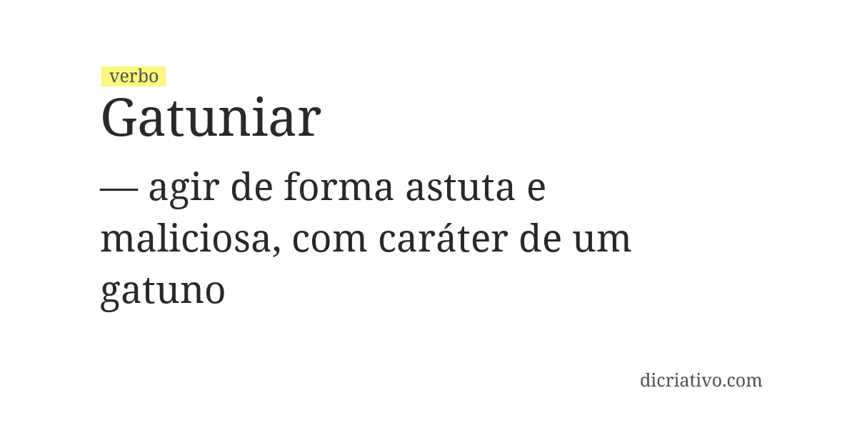 Significado de gatuniar