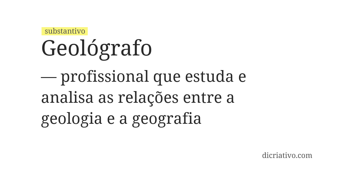 Significado de geológrafo