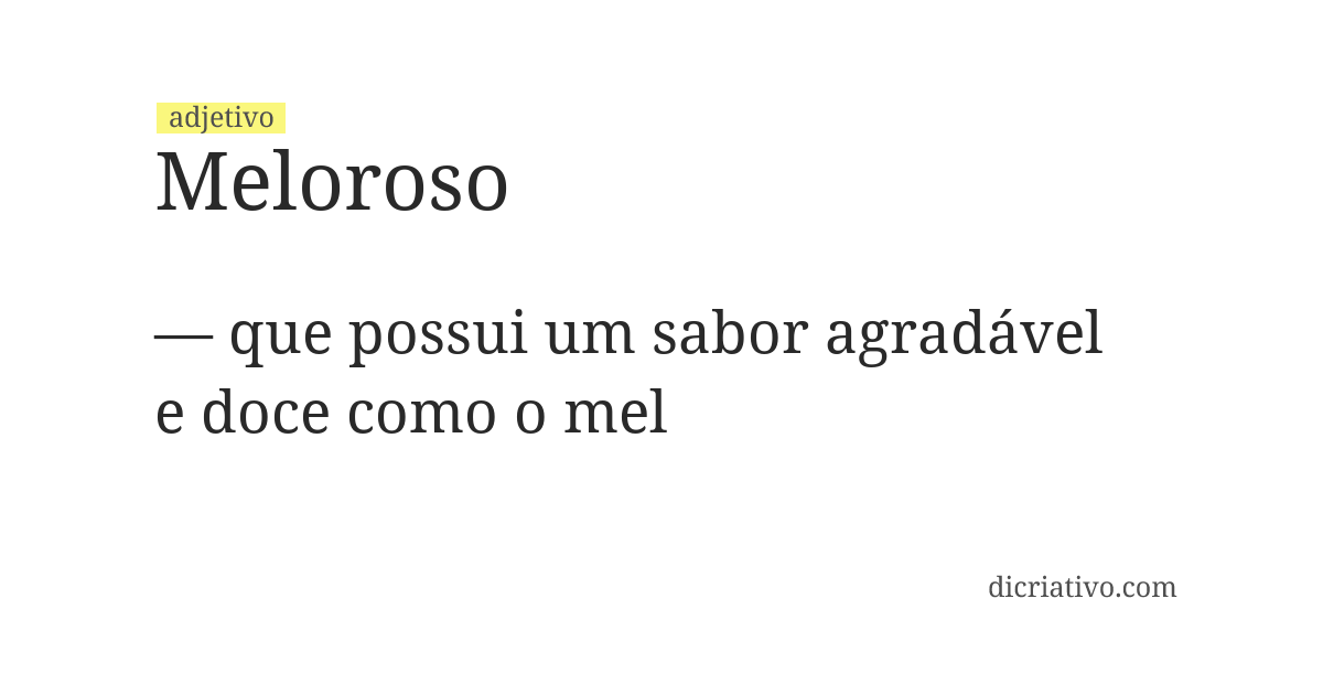 Significado de meloroso