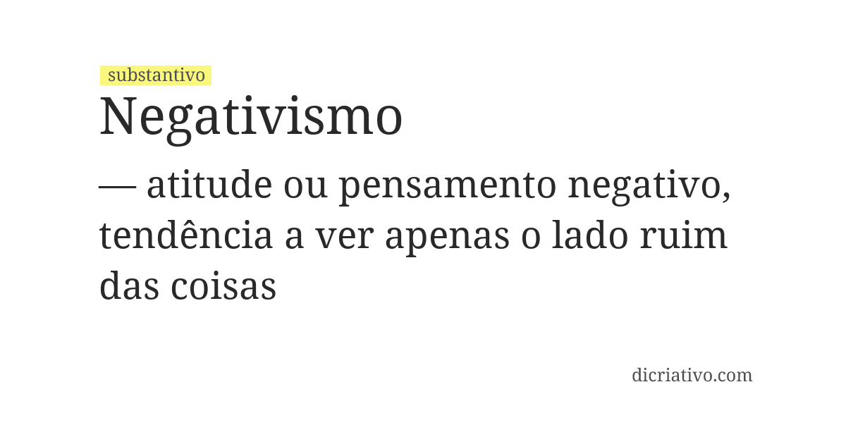 Significado de negativismo