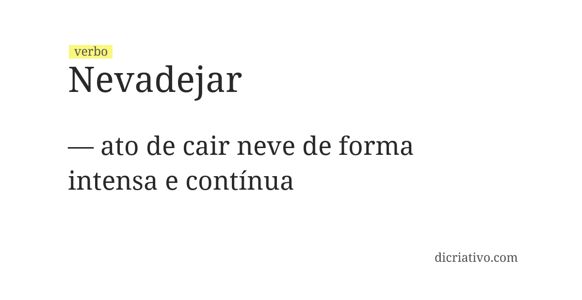 Significado de nevadejar