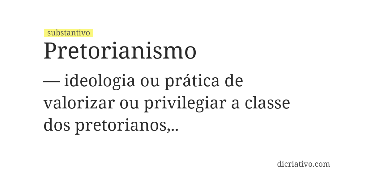 Significado de pretorianismo